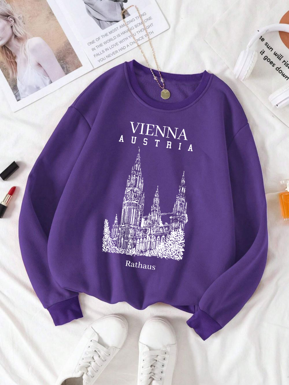 Winter Clothing Vienna - Vienne autriche Rathaus imprimer femmes sweat