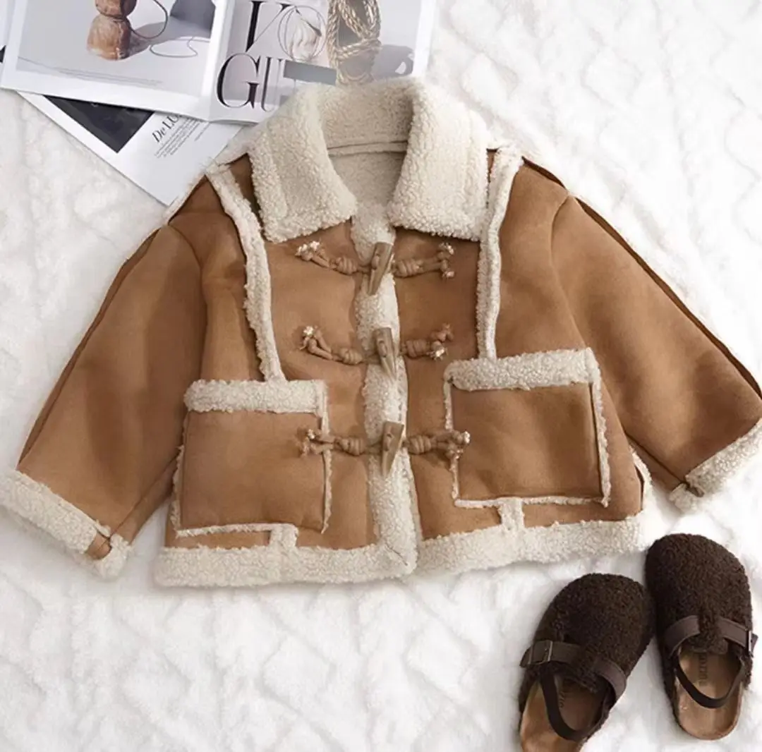 Winter Clothing Boys - Kaki/rose filles garçons hiver fausse fourrure