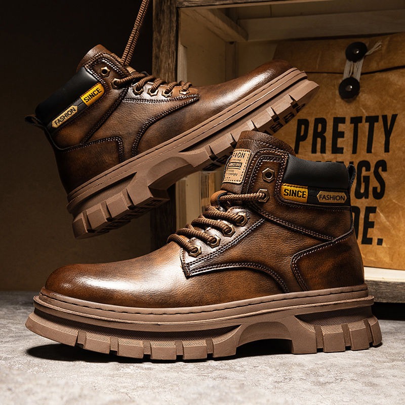 Winter Clothing Material - Vintage hommes plate-forme bottines automne hiver