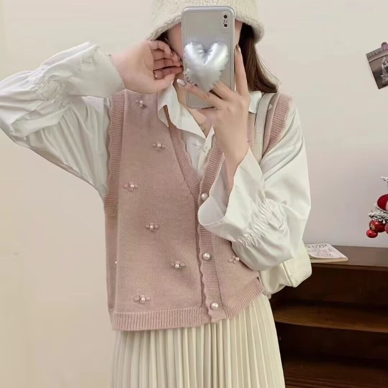 Winter Clothing Trends 2025 Women'S - Gilets en tricot rose pour femmes,