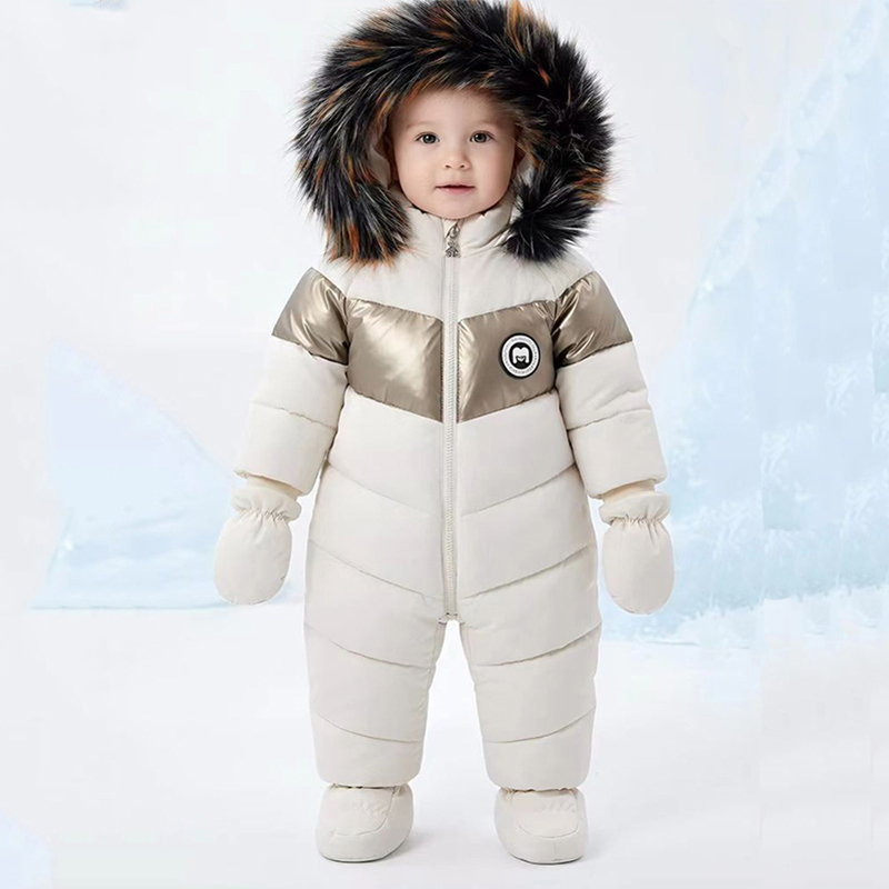 Winter Clothing Boys - Combinaison d'hiver pour nouveau-né avec gants,