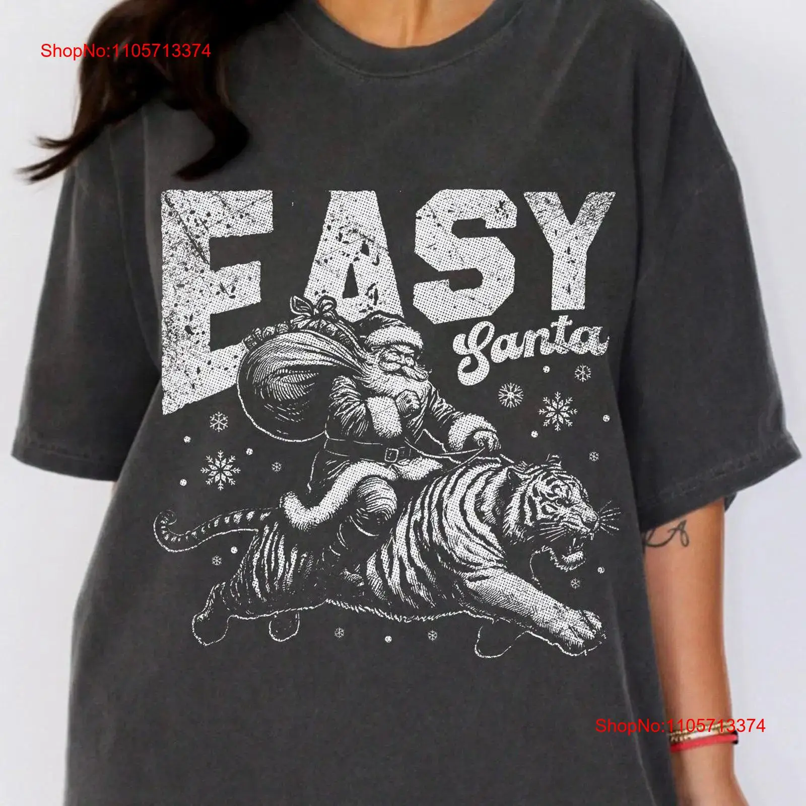 Winter Clothing Meme - T-shirt Easy Santa Tiger Fun pour