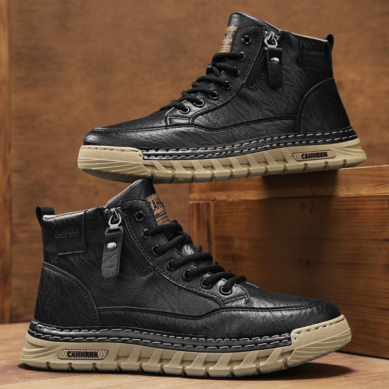 Bottes hautes en cuir pour hom - Winter Clothing Material avis et prix